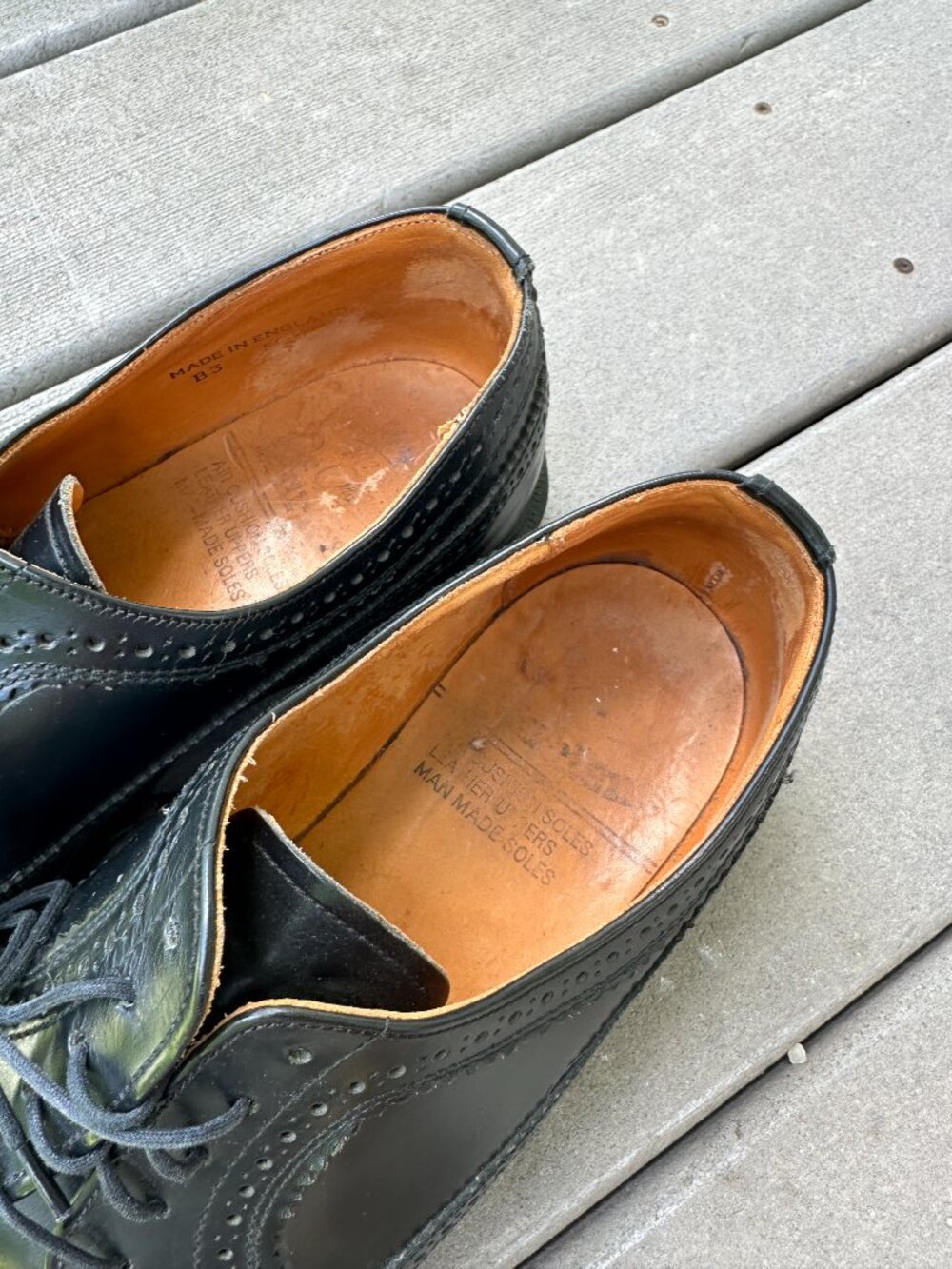Vintage Mens Dr Martens 3989 Leather Wing Tip Brogues Made England Size 9 US 10 - Picture 3 of 8